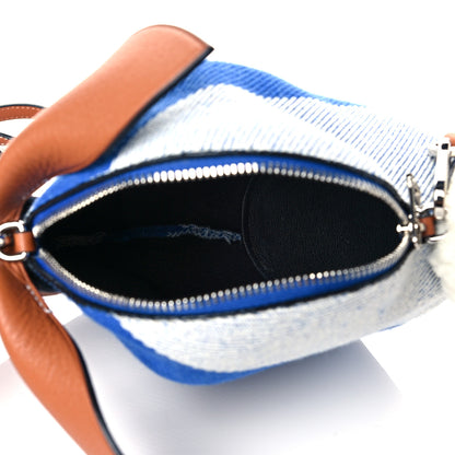 Loewe Canvas Shearling Mini Bunny Crossbody Bag Blue 5 of 10