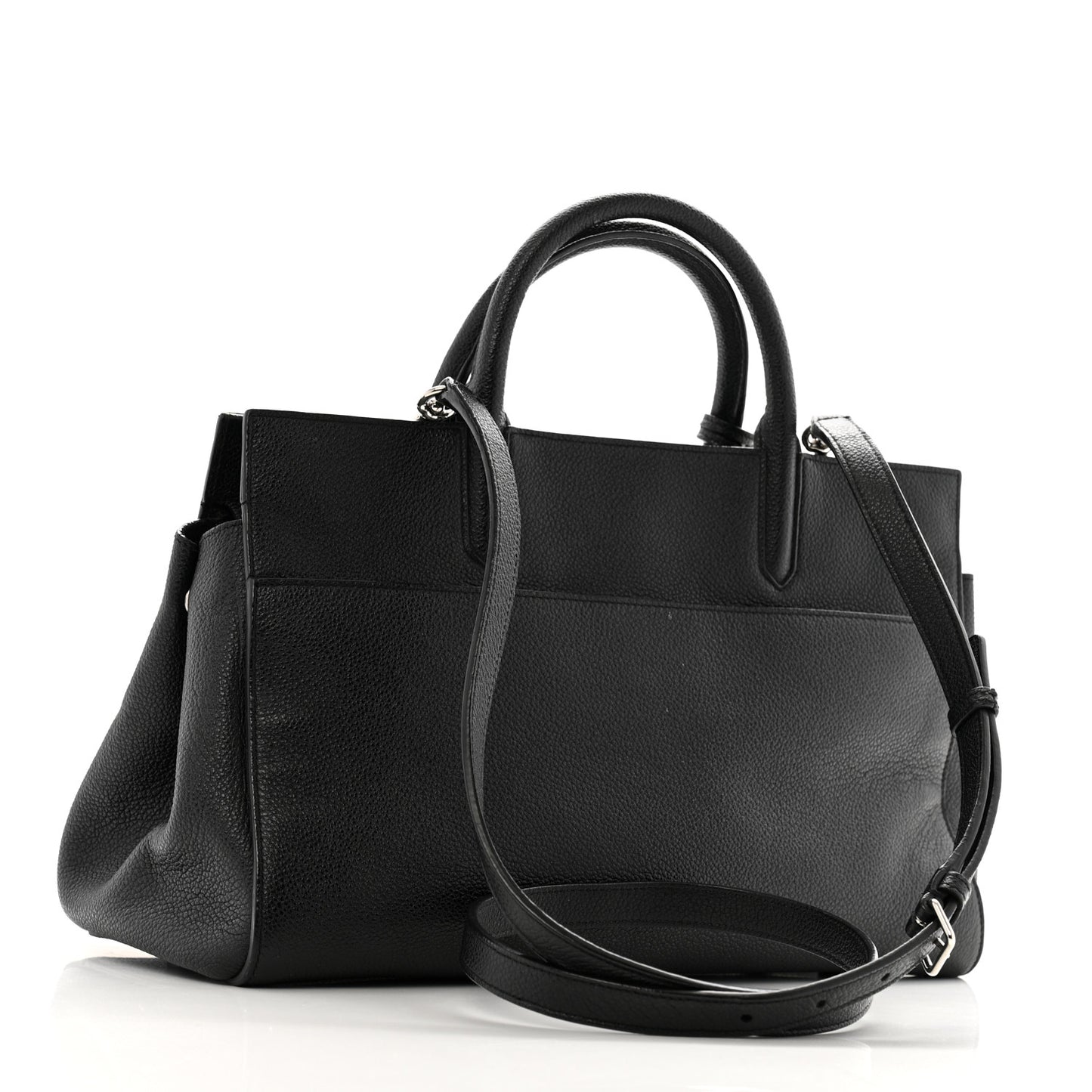 Grained Calfskin Small Cabas Rive Gauche Black