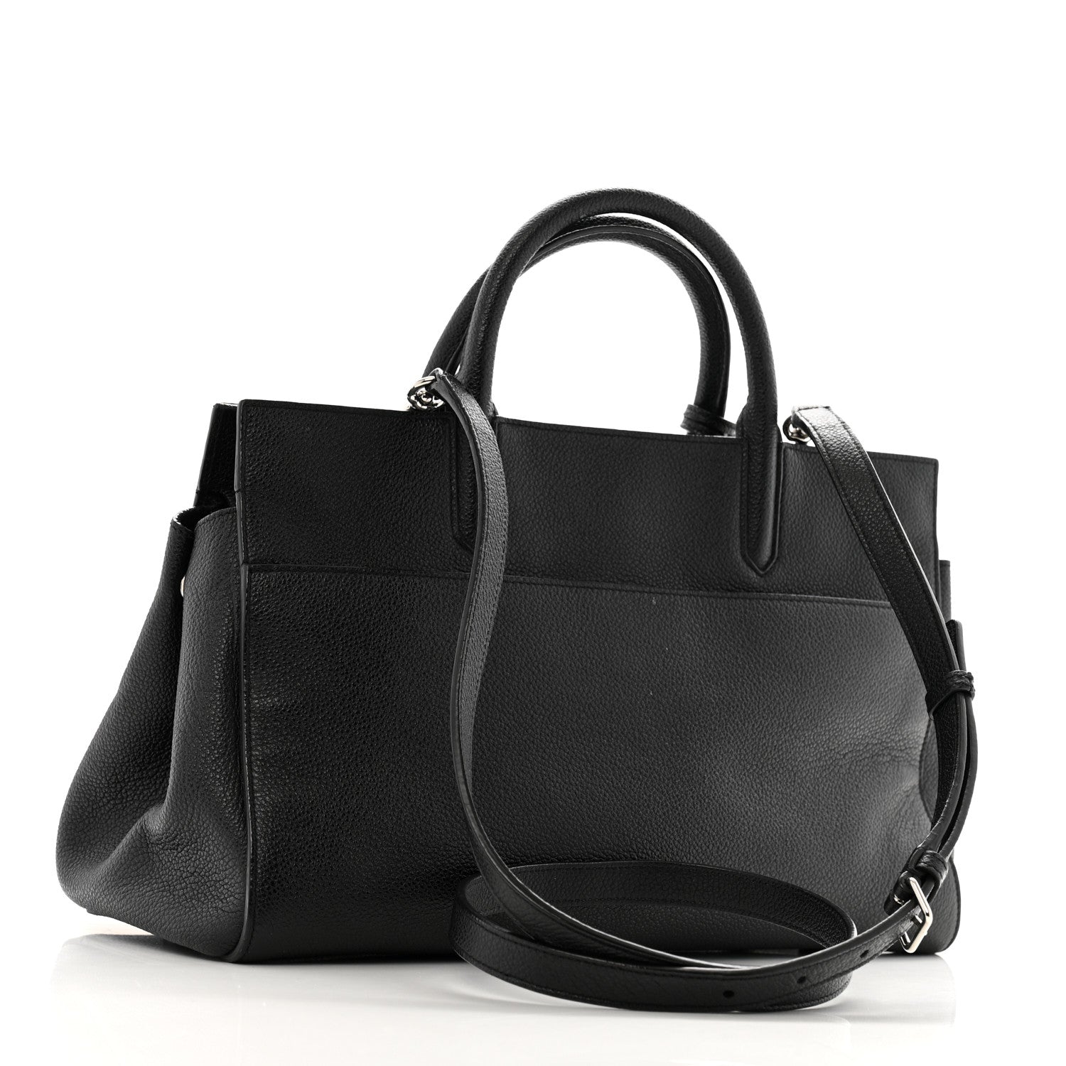 Saint Laurent Grained Calfskin Small Cabas Rive Gauche Black 3 of 12