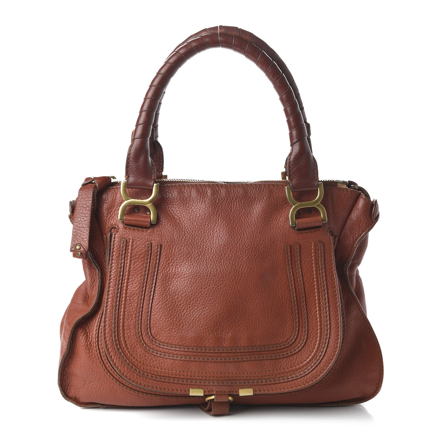 Calfskin Medium Marcie Satchel Brown Delight
