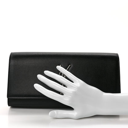 Saint Laurent Grain De Poudre Monogram Cassandre Clutch Black 2 of 9