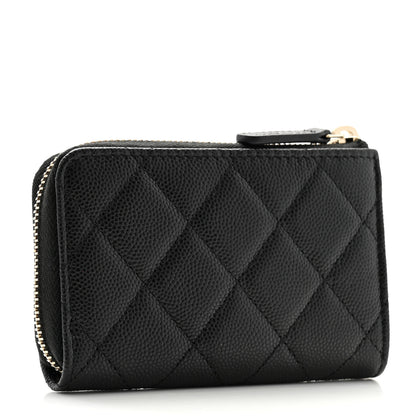 Chanel Caviar Quilted Zipped Key Holder Case Black 3 of 8