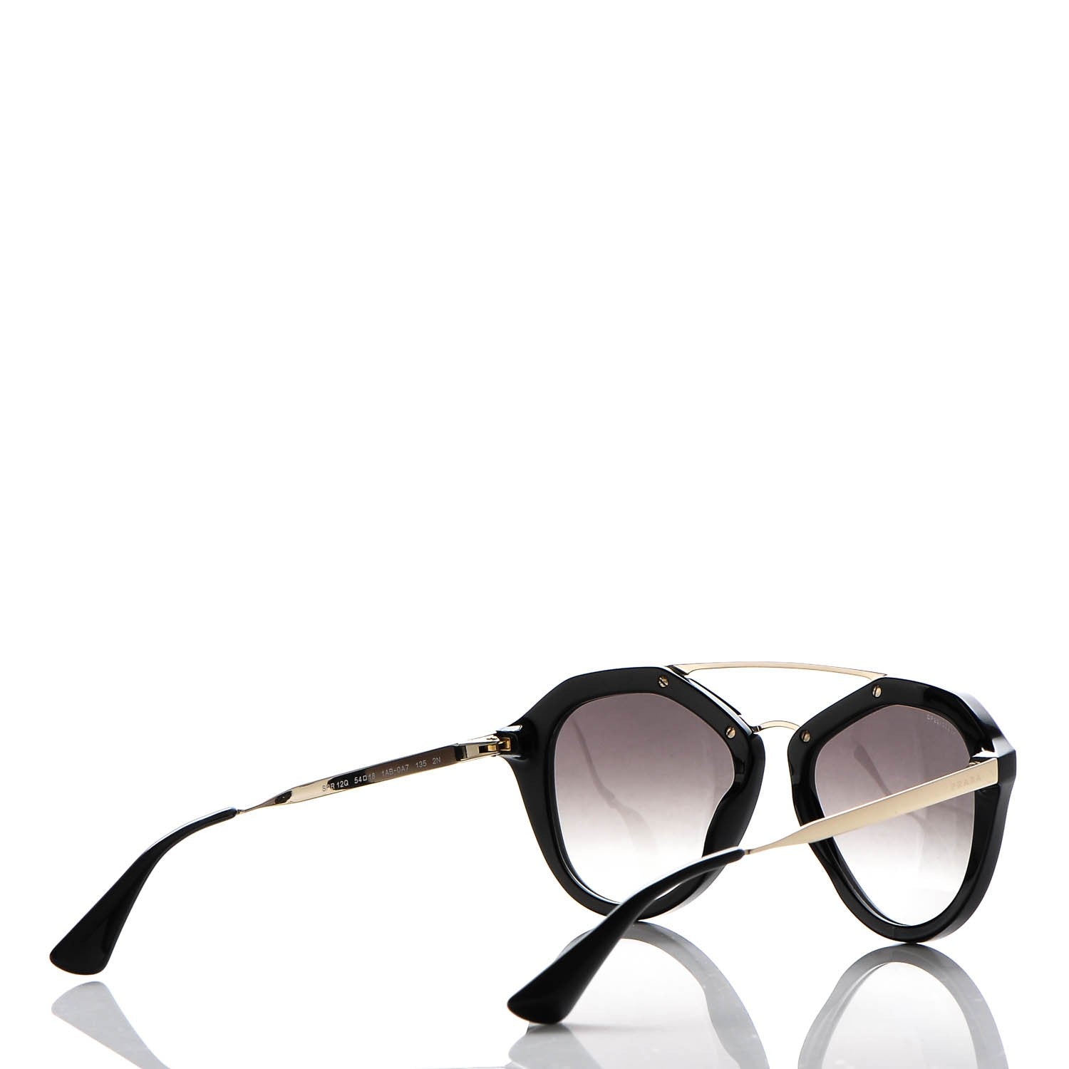 Prada Acetate Metal Cinema Sunglasses SPR 12Q Black 4 of 7