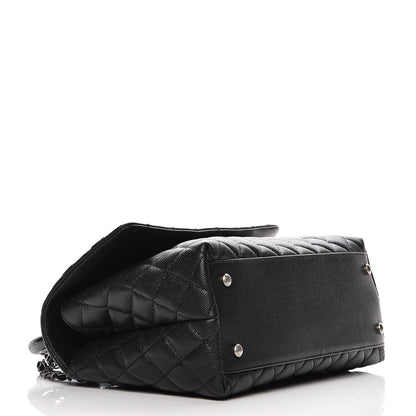 Chanel Caviar Lizard Quilted Small Coco Handle Flap Black 5 of 9