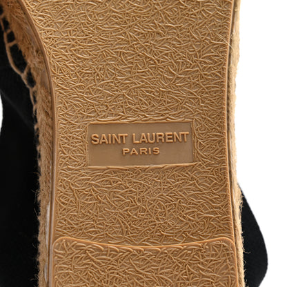 Saint Laurent Canvas Nappa Elba Light Logo Embroidered Espadrilles 40.5 Black 7 of 12