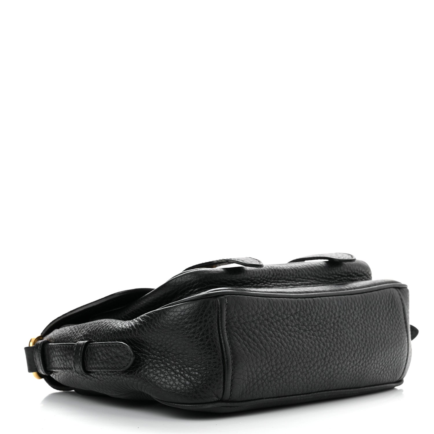 Prada Vitello Daino Double Buckle Messenger Bag Black 4 of 11