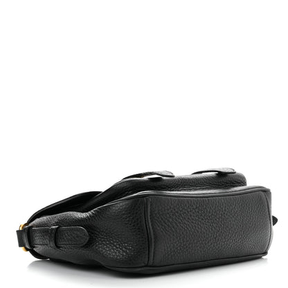 Prada Vitello Daino Double Buckle Messenger Bag Black 4 of 11
