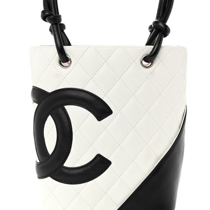 Chanel Calfskin Quilted Small Cambon Tote White Black 8 of 11