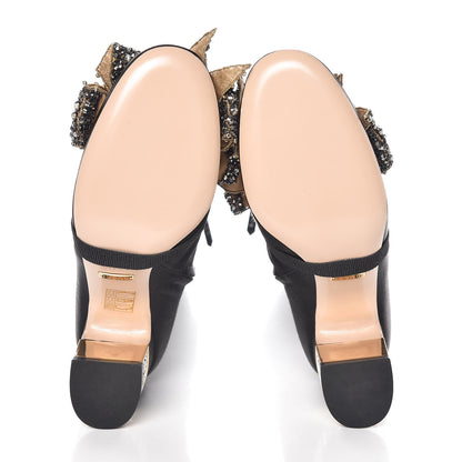 Gucci Silk Satin Malaga Kid Embroidered Candy Dragon Block-Heel Knee Boot 36 Black 5 of 9