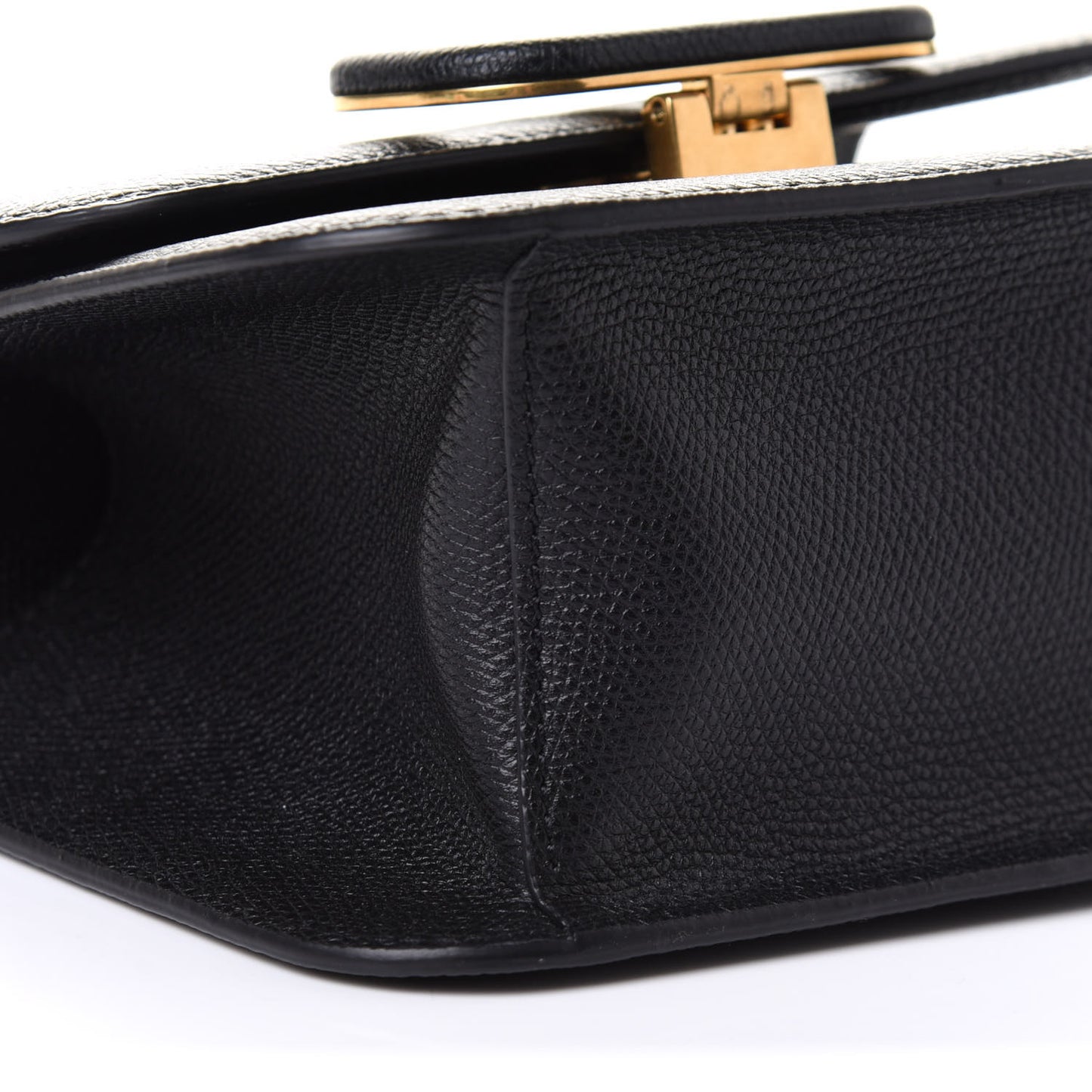 Grainy Calfskin Small VSling Shoulder Bag Black