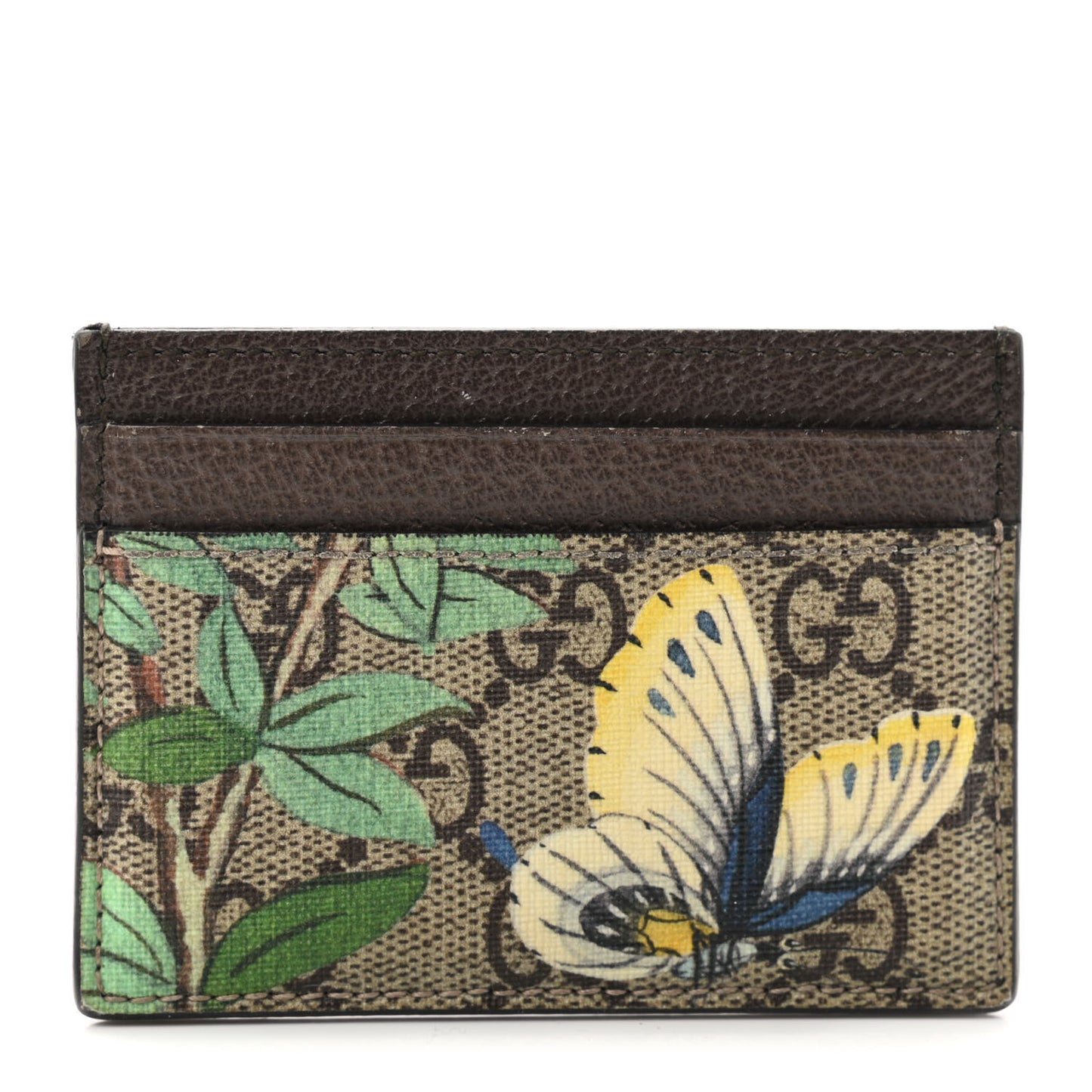 GG Supreme Monogram Tian Card Holder Beige Multicolor New Acero