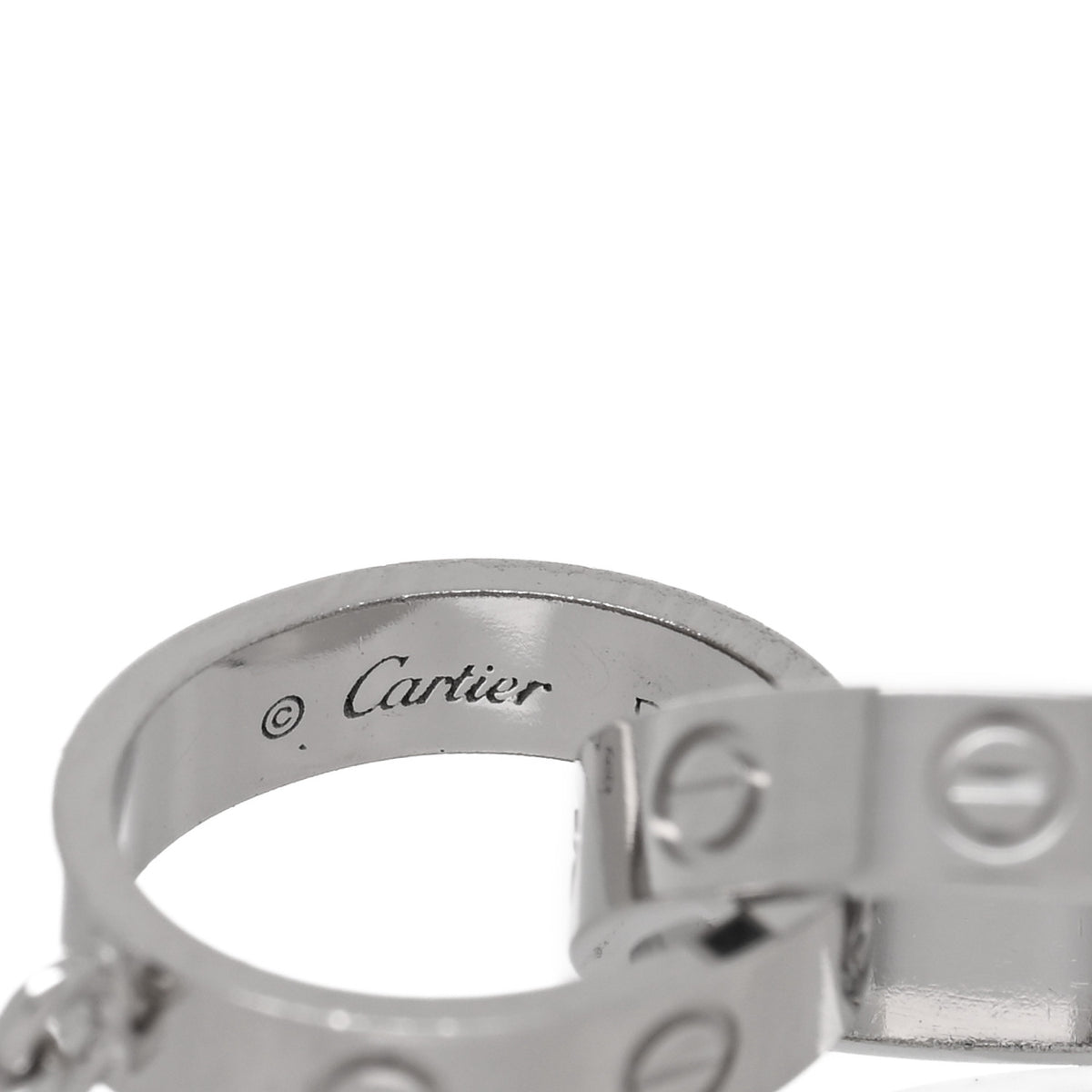 Cartier 18K White Gold Interlocking LOVE Necklace 5 of 6