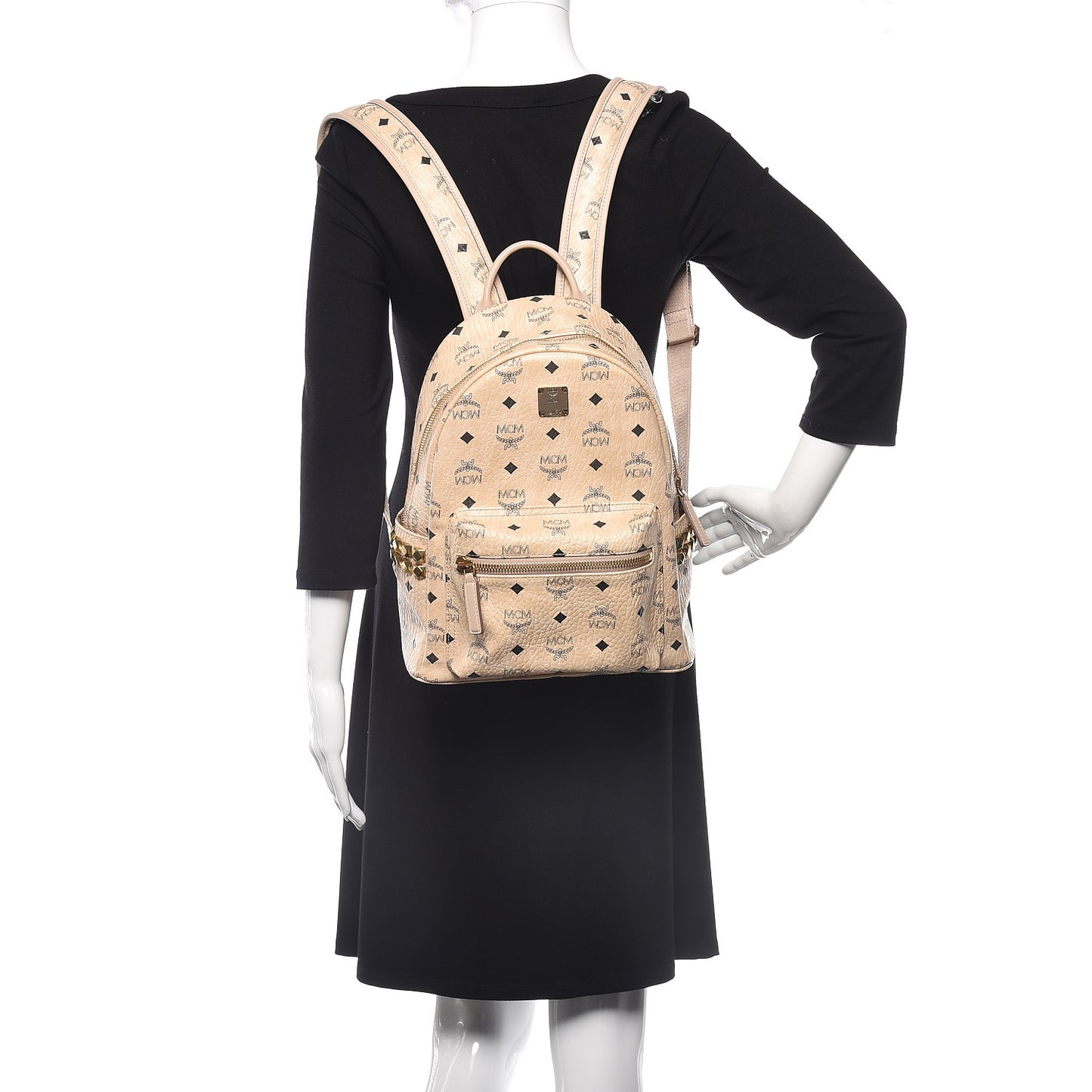 Visetos Small Side Stud Stark Backpack Beige
