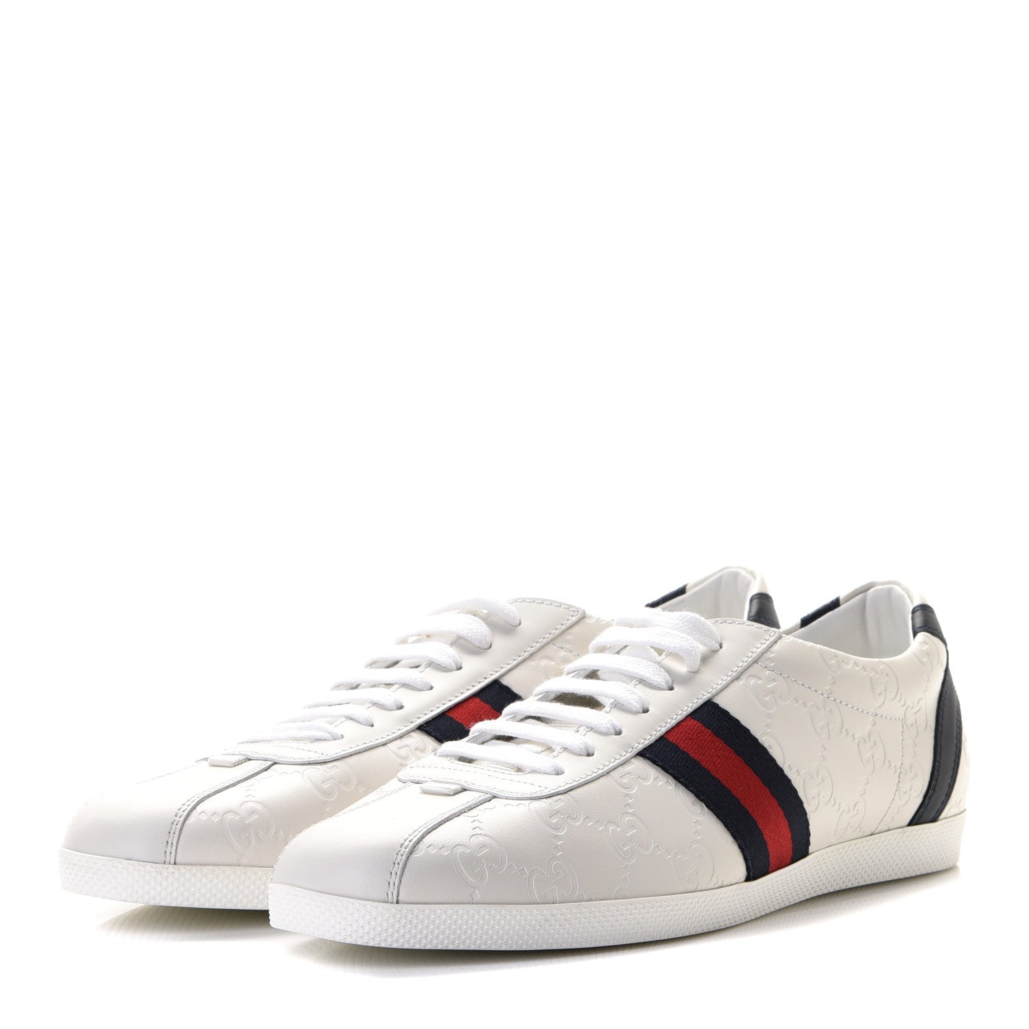 Gucci Guccissima Womens Web Sneakers 41 White 3 of 7