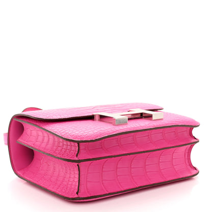 Hermes Matte Alligator Constance 24 Rose Shocking 4 of 11