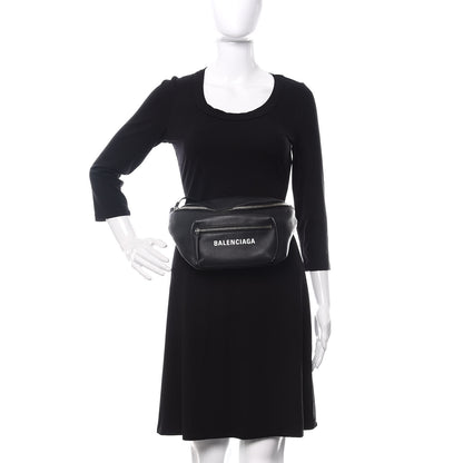 Balenciaga Calfskin Logo Everyday Beltpack Black 2 of 10