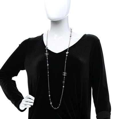 Chanel Pearl CC Star Long Necklace Silver 2 of 6