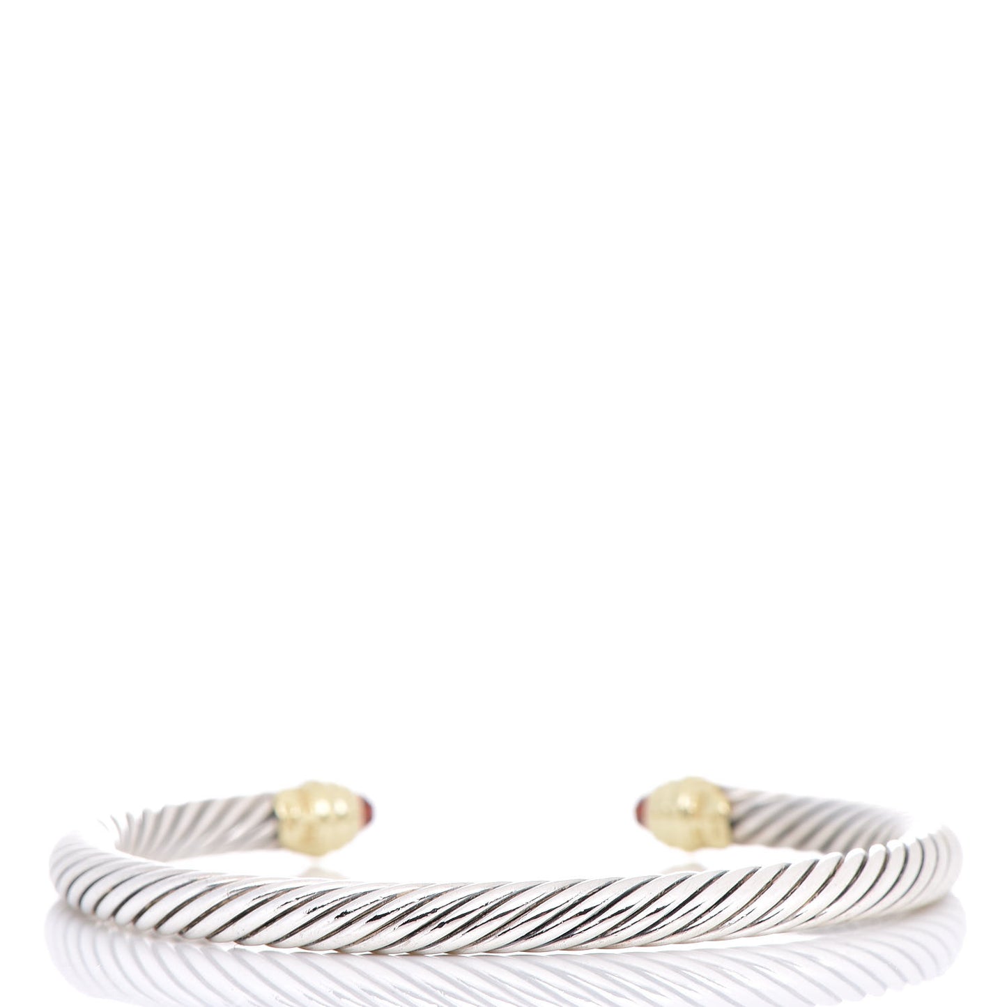 Sterling Silver 14K Yellow Gold Garnet 5mm Cable Classics Petite Color Bracelet