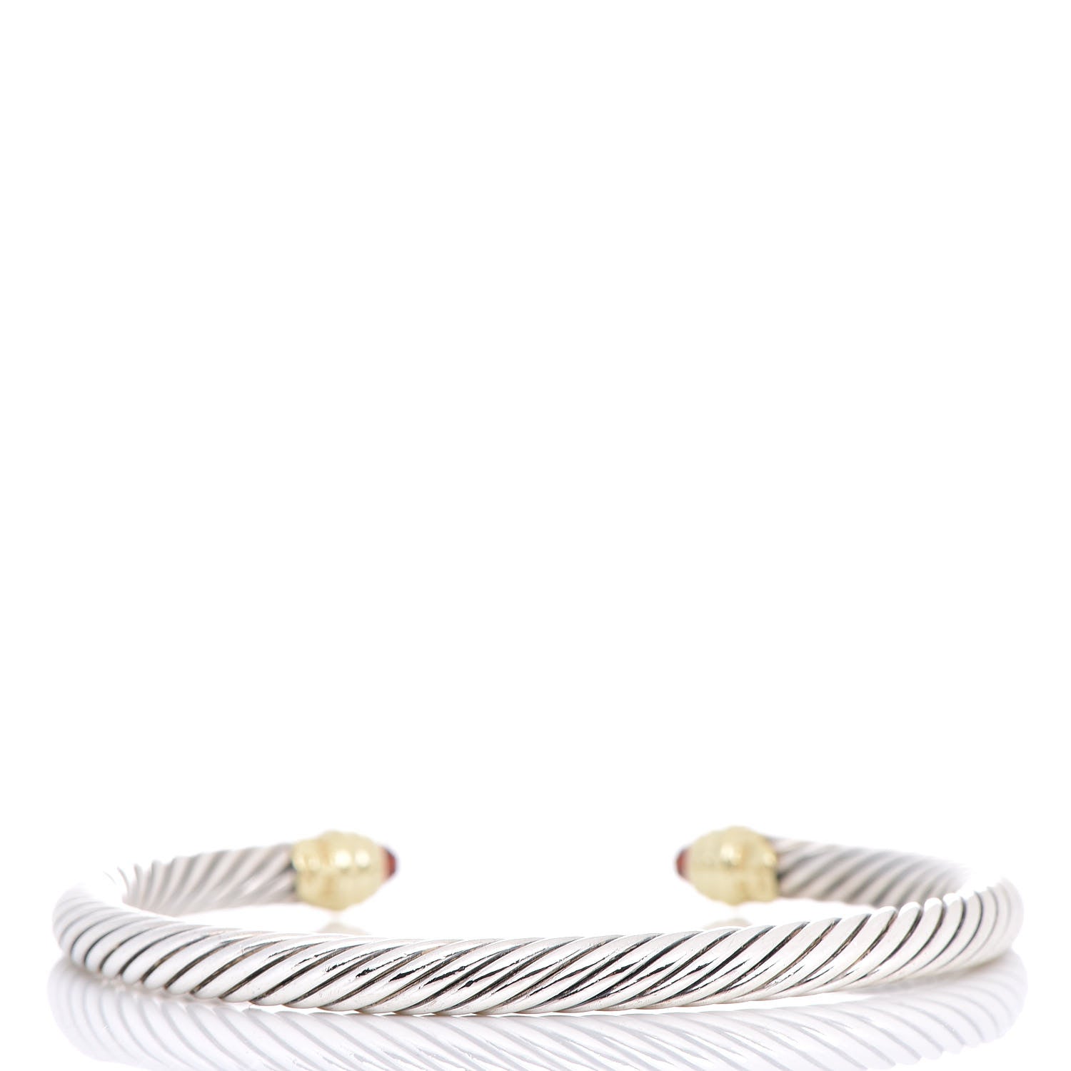 David Yurman Sterling Silver 14K Yellow Gold Garnet 5mm Cable Classics Petite Color Bracelet 3 of 5