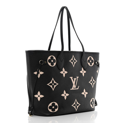 Louis Vuitton Empreinte Monogram Giant Neverfull MM Black Beige 3 of 11