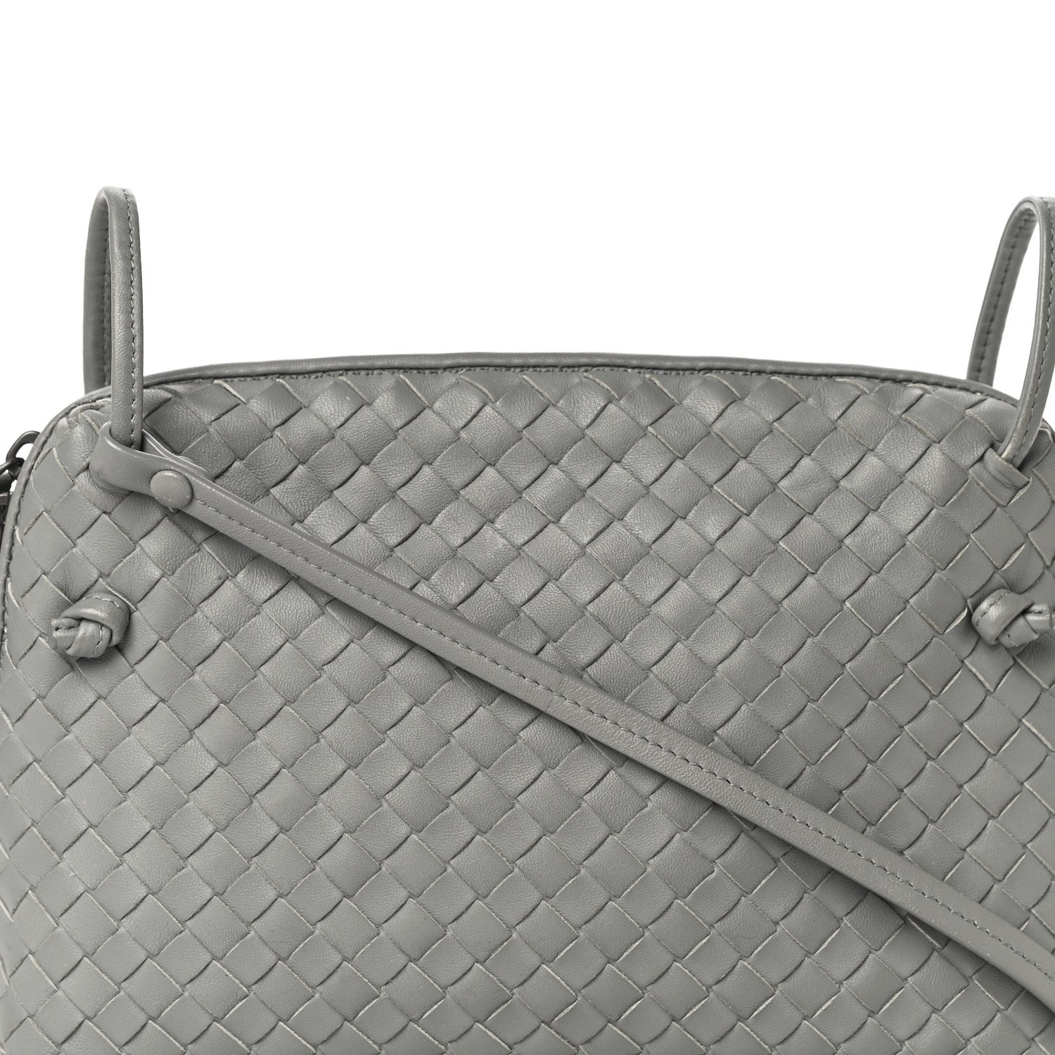 Bottega Veneta Nappa Intrecciato Nodini Crossbody Messenger Light Grey 6 of 13