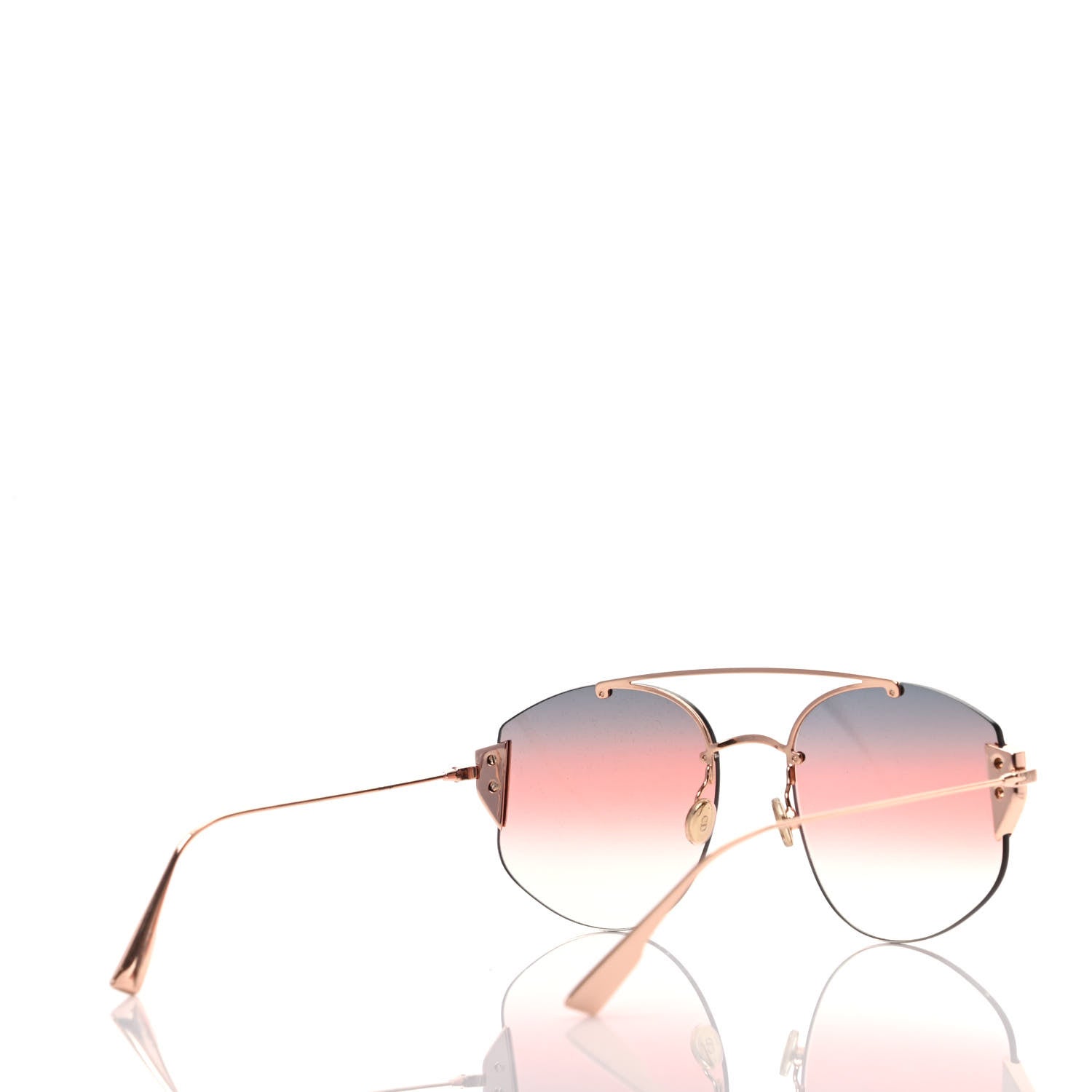 Christian Dior Metal Stronger Aviator Sunglasses Grey Fuschia Rose Gold 4 of 7