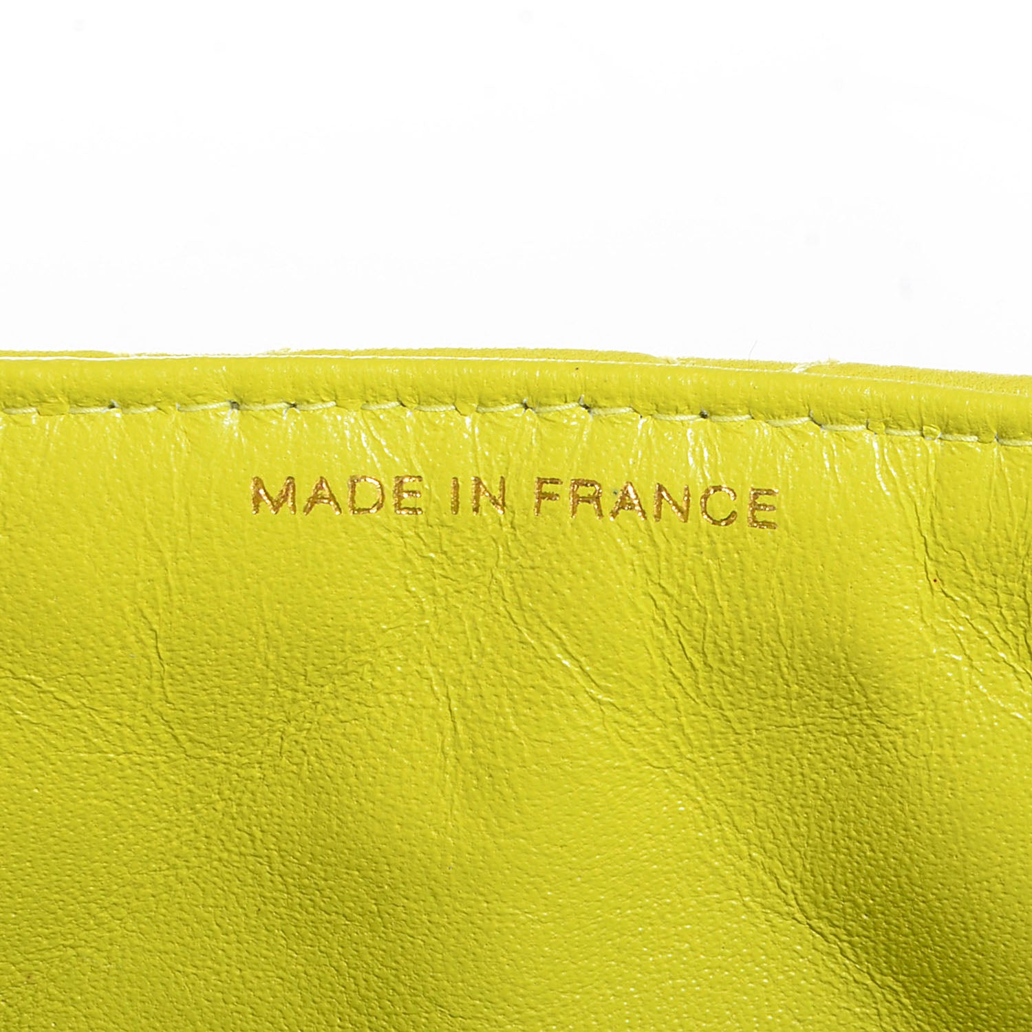 Chanel Lambskin Tortoise Chain Mini Square Flap Chartreuse 8 of 10