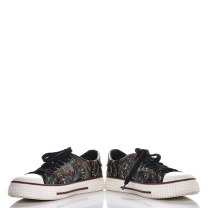 Valentino Garavani Canvas Butterfly Applique Embroidered Low Top Sneakers 40 Military Green 5 of 12