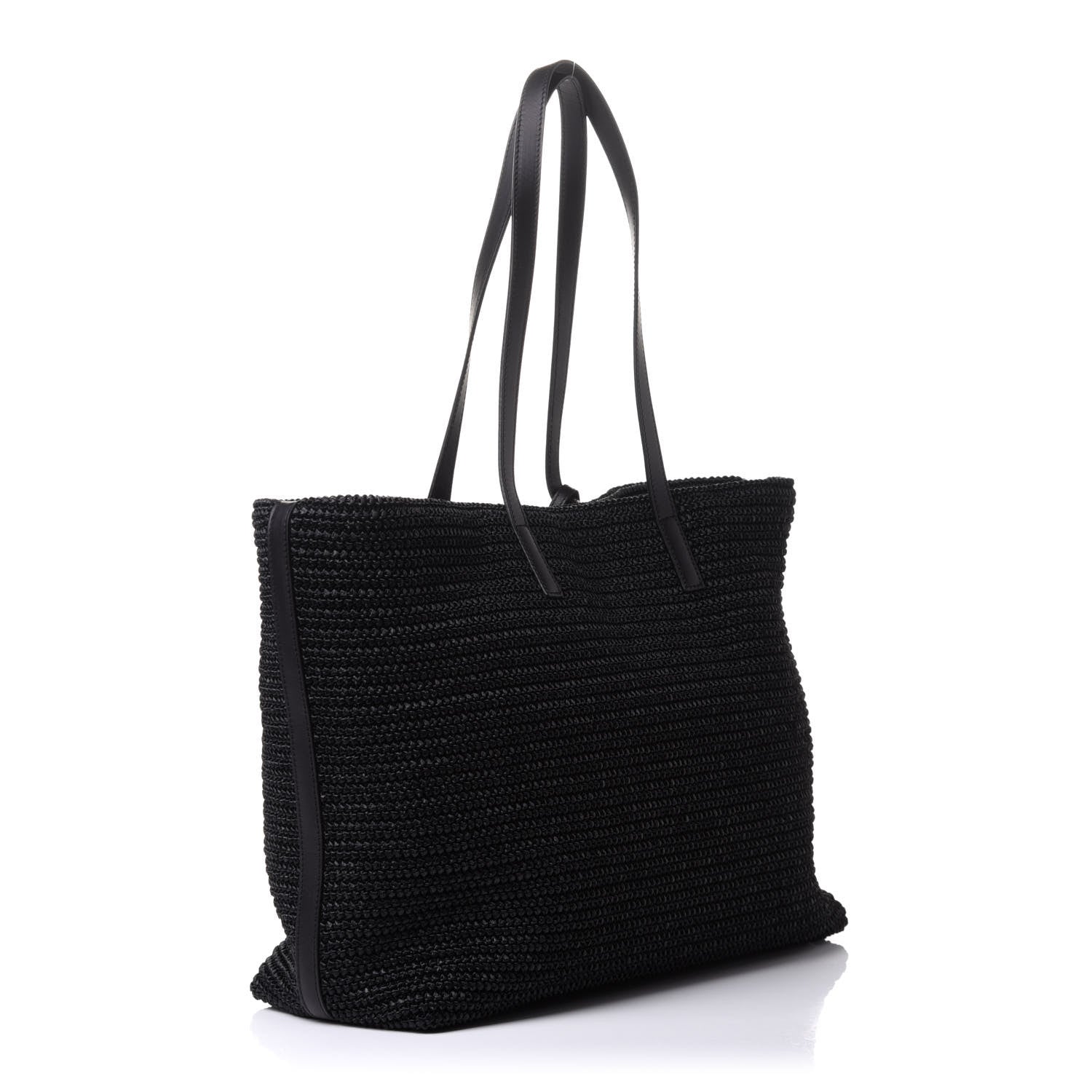 Saint Laurent Raffia Tote Black 5 of 12