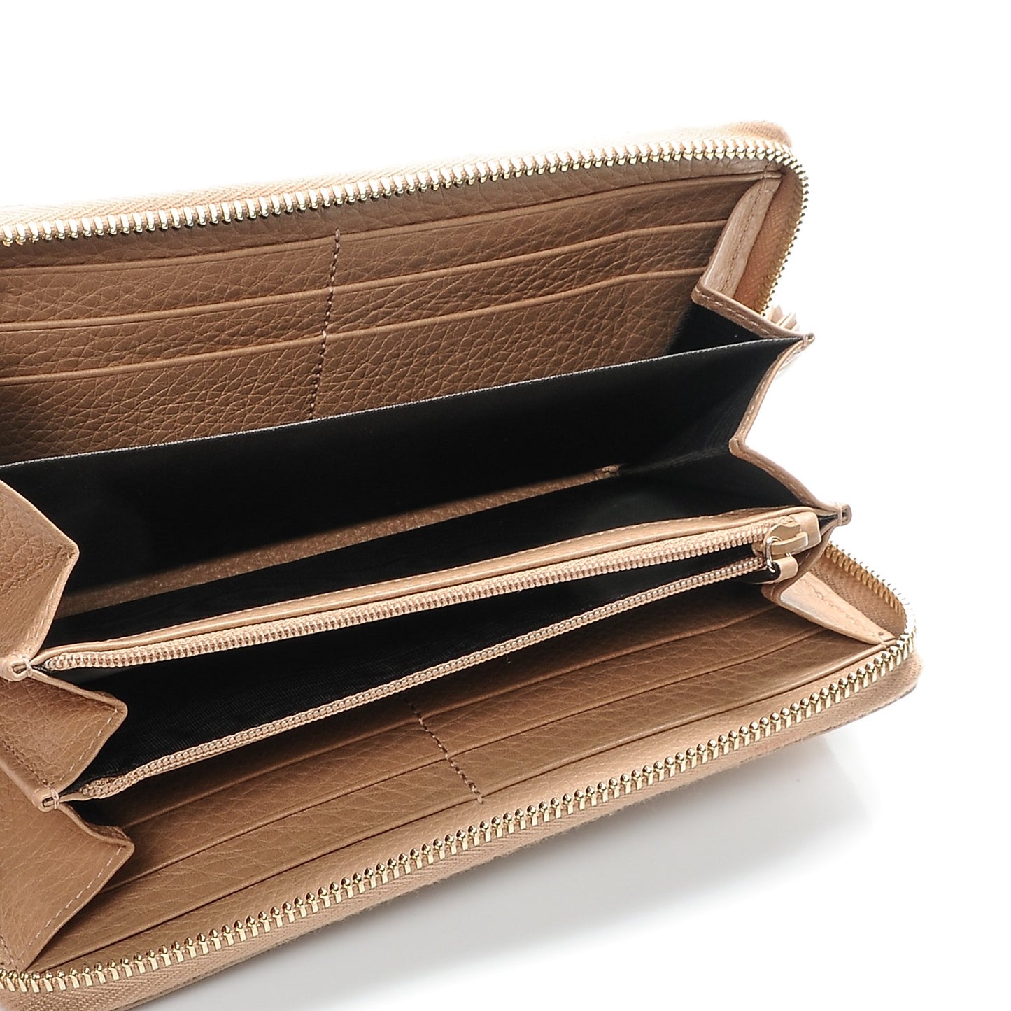 Cellarius Calfskin Bamboo Tassel Zip Around Wallet Camelia