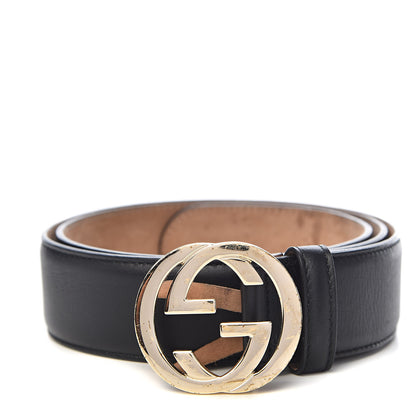 Gucci Calfskin Interlocking G 37mm Belt 85 34 Black 1 of 9