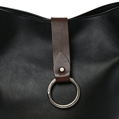 Saint Laurent Calfskin Ring Tote Black Brown 8 of 10