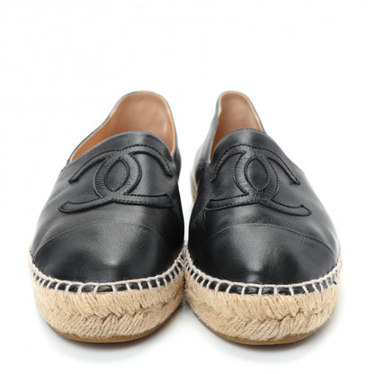 Chanel Lambskin CC Espadrilles 38 Black 2 of 10