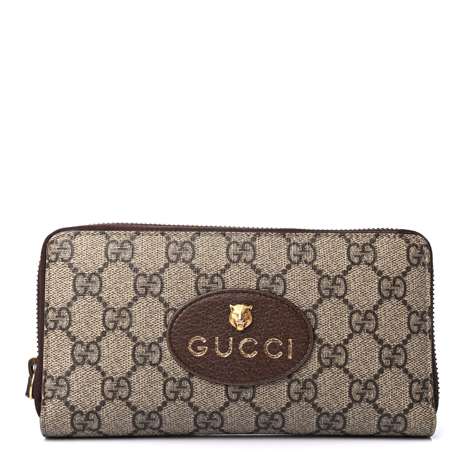 Gucci GG Supreme Monogram Neo Vintage Zip Around Wallet Beige Crop New Acero 1 of 4