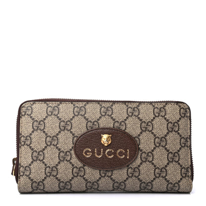 Gucci GG Supreme Monogram Neo Vintage Zip Around Wallet Beige Crop New Acero 1 of 4