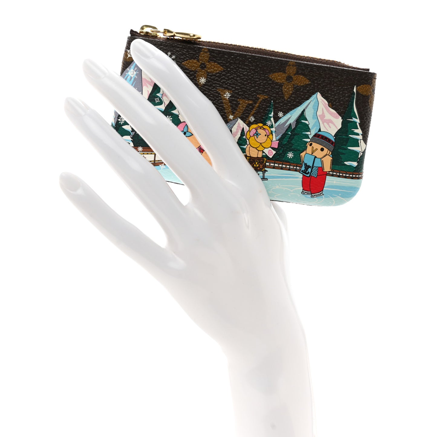Monogram 2023 Christmas Animation Alpine Key Pouch Pink
