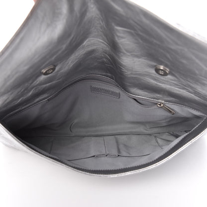 Chanel Metallic Crumpled Calfskin Big Bang Large Flap Bag Silver 7 of 9