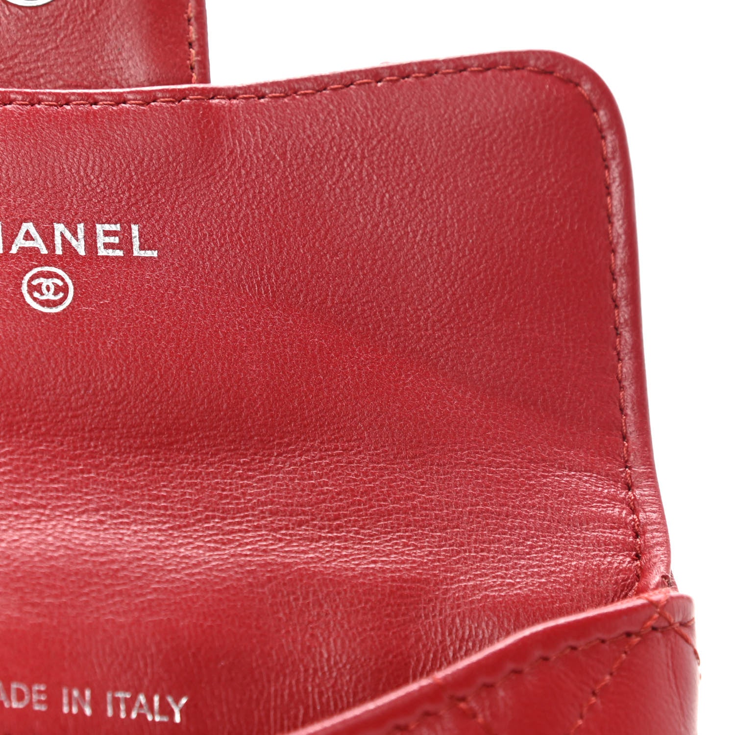 Chanel Lambskin Quilted Coin Purse Red 18 of 19