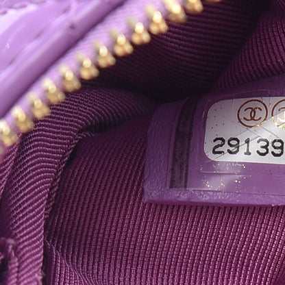 Chanel Patent Quilted Small Cosmetic Case Purple 7 of 8