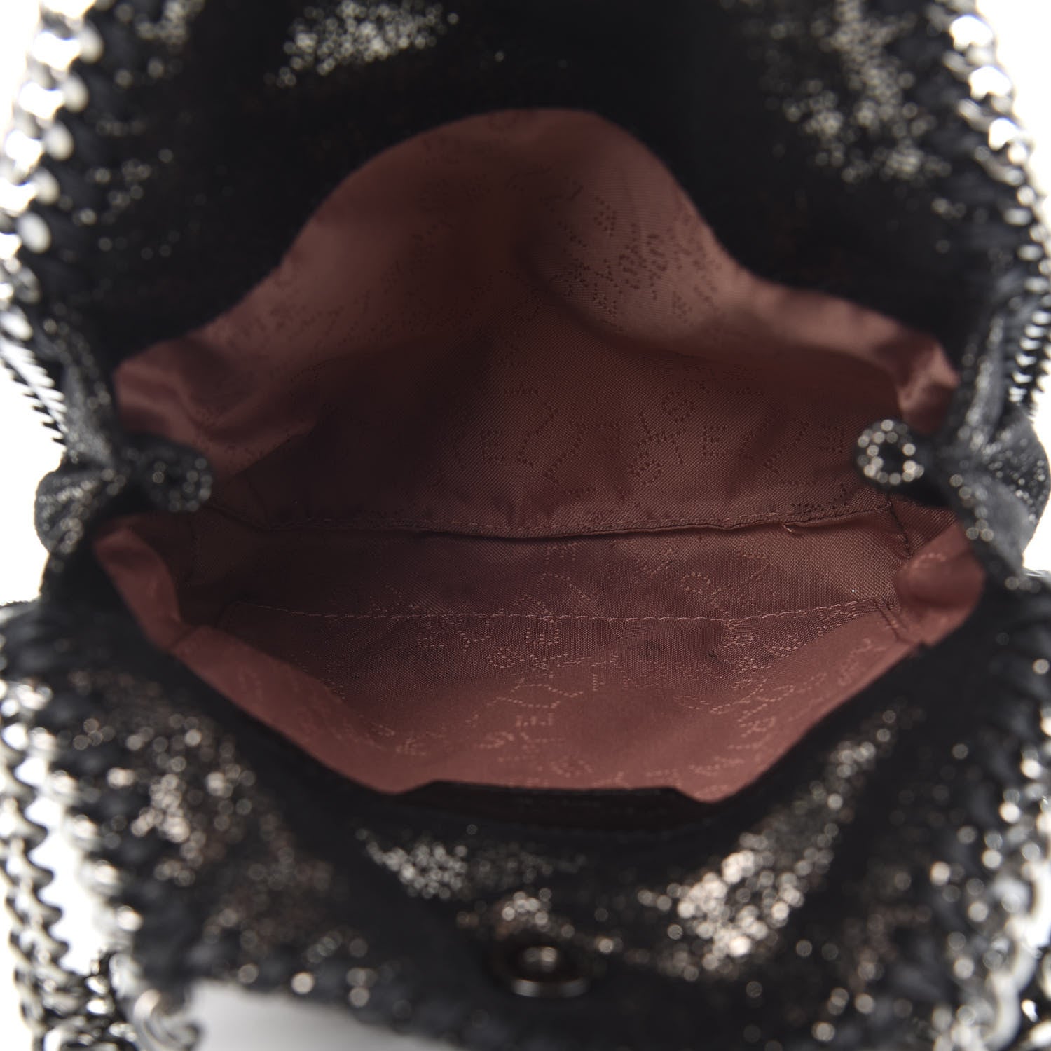 Stella McCartney Chamois Shiny Dotted Tiny Falabella Fold Over Tote Ruthenium 5 of 10