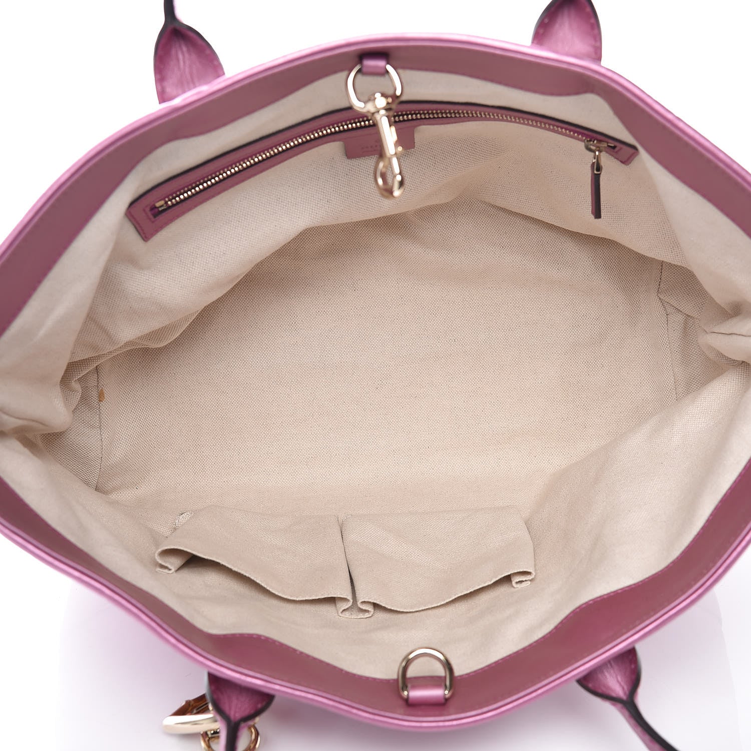 Gucci Metallic Soft Guccissima Large Heart Bit Charm Top Handle Tote Fresia Rose 7 of 15
