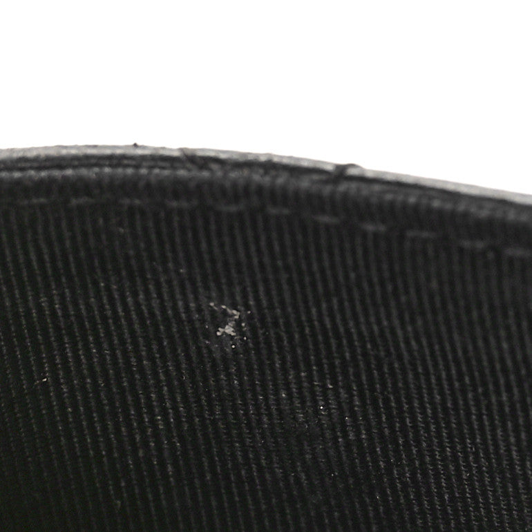 Lambskin Quilted Flap Card Holder Wallet Black