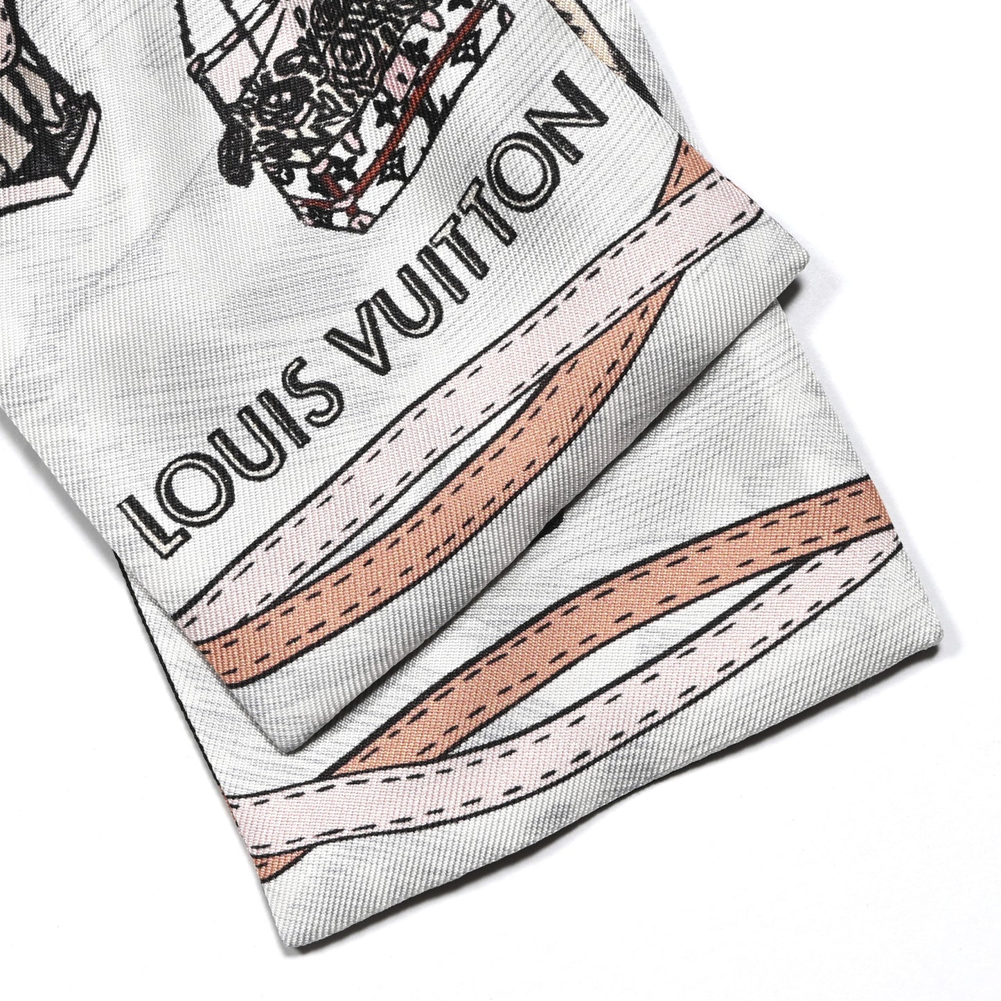 Silk Monogram Up And Away Bandeau Black White