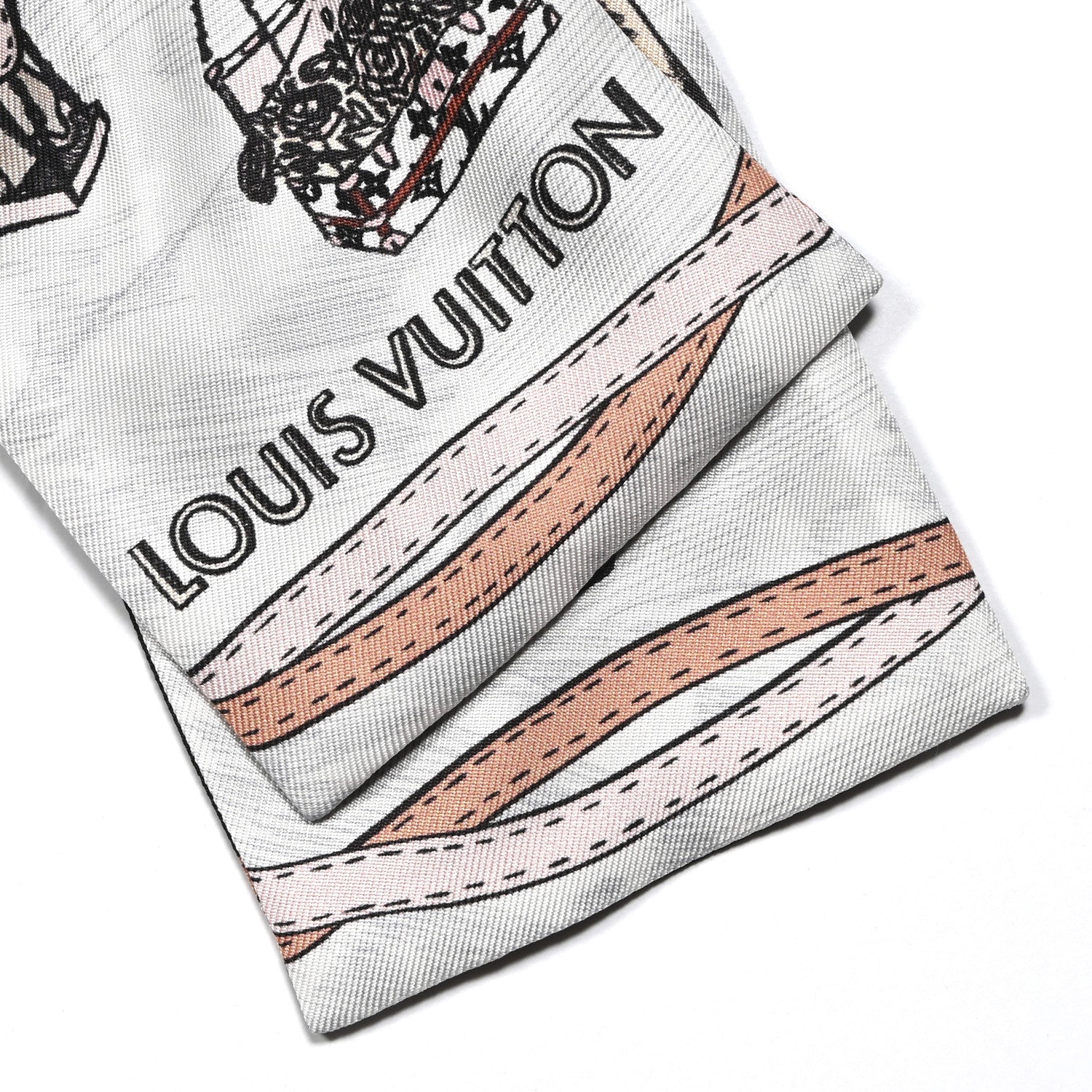 Louis Vuitton Silk Monogram Up And Away Bandeau Black White 2 of 3