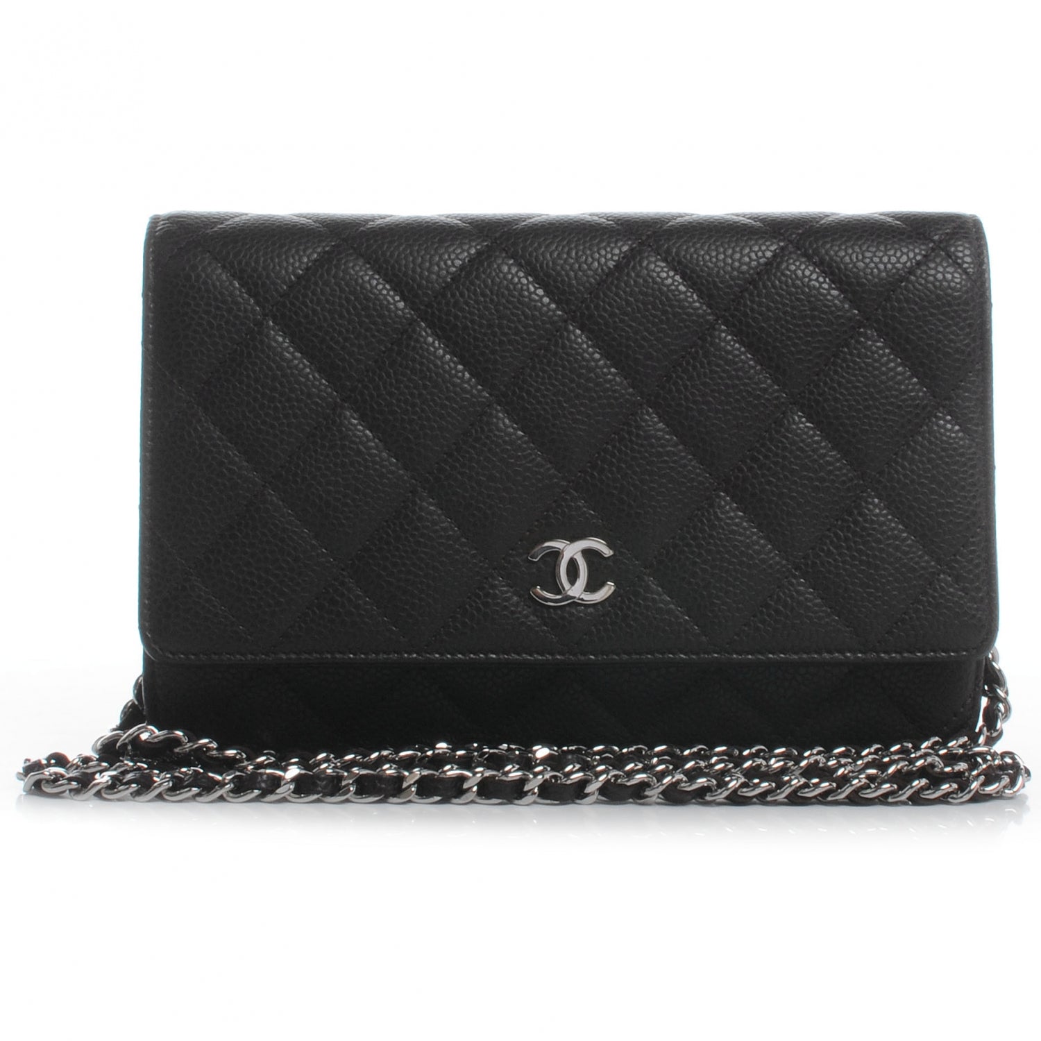 Chanel Caviar Quilted Wallet on Chain WOC Dark Brown 1 of 9
