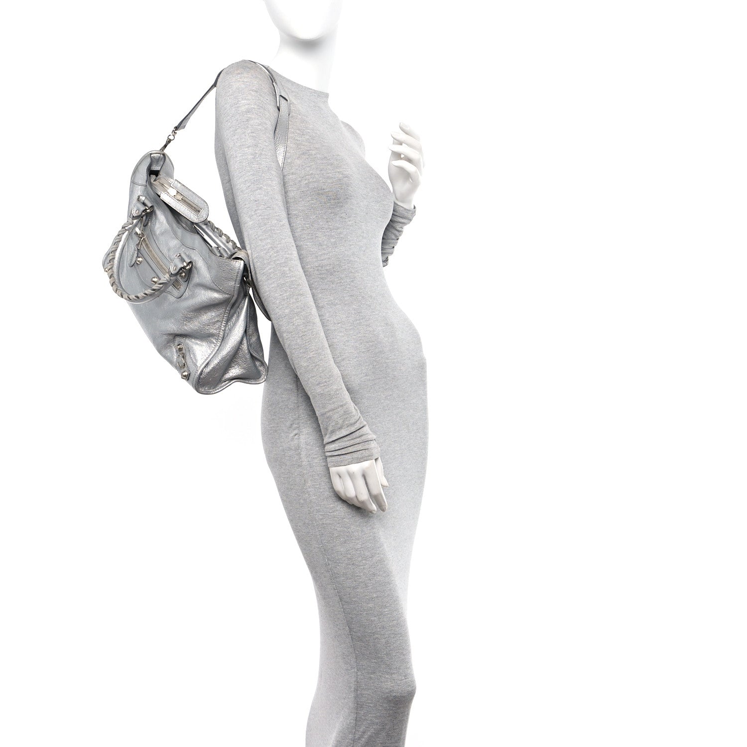 Balenciaga Metallic Agneau Giant 12 Silver Hardware City Gris Aluminum 2 of 11