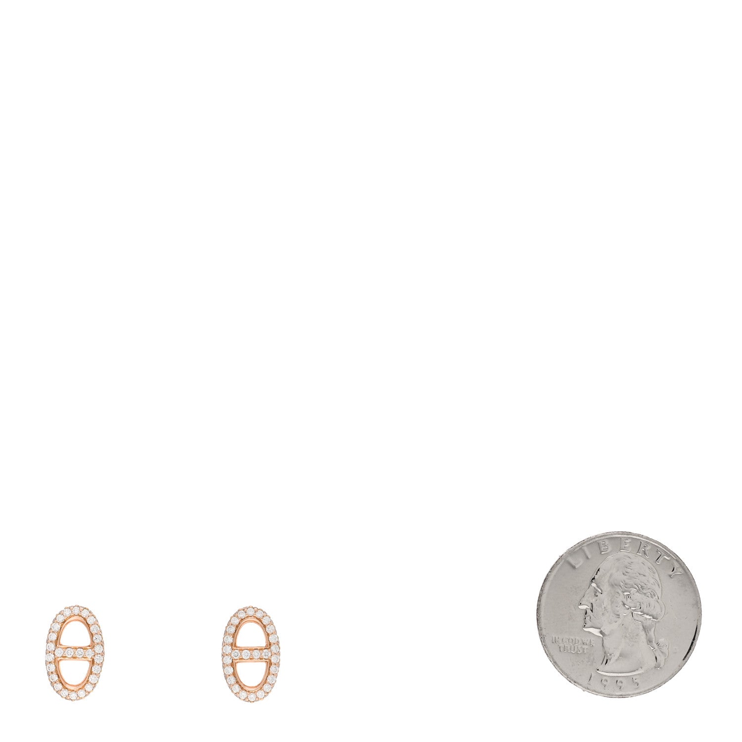 Hermes 18K Rose Gold Diamond New Farandole Earrings 2 of 4