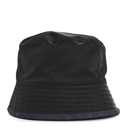 Prada Denim Re-Nylon Reversible M Bucket Hat Blue Black 10 of 12
