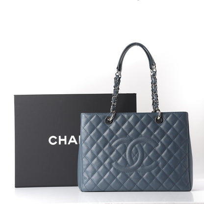 Chanel Caviar Quilted Grand Shopping Tote GST Blue 11 of 11