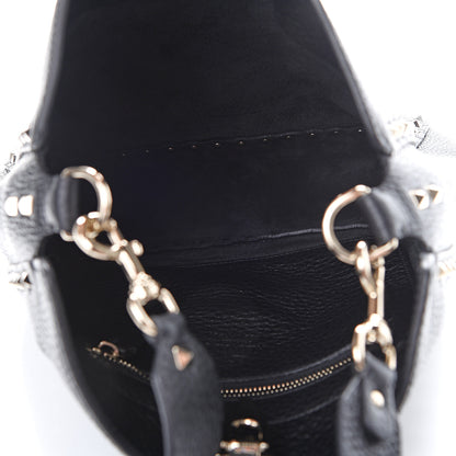 Valentino Garavani Pebbled Calfskin Small Rockstud Flip-Lock Messenger Bag Black 4 of 8